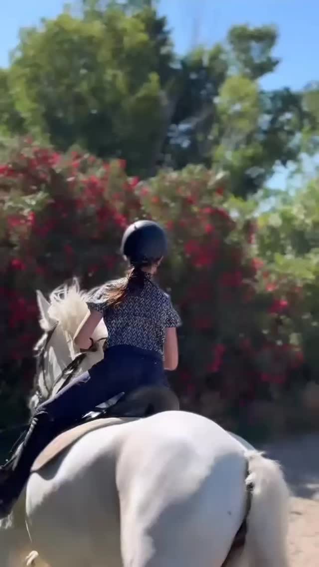 Video by Laure Vadon on June 17, 2026. May be an image of riding on a horse, horse, pants, saddle, stirrup and text.